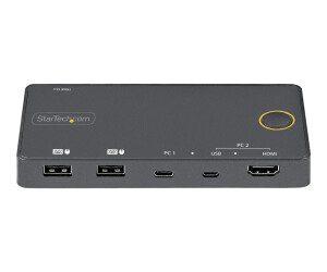 StarTech.com 2 Port Hybrid KVM Switch HDMI + USB-A &amp;...