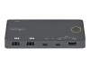 StarTech.com 2 Port Hybrid KVM Switch HDMI + USB-A & USB-C - 4K 60Hz HDMI 2.0 Monitor - Kompakter Desktop und/oder Laptop HDMI KVM Umschalter - USB Bus Powered - Thunderbolt 3 Kompatibel (SV221HUC4K)