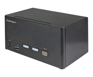StarTech.com 2 Port DisplayPort KVM Switch - 4K 60 Hz UHD HDR - DP 1.2 KVM Umschalter mit USB 3.0 Hub mit 2 Anschlüssen (5 Gbit/s)