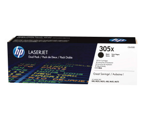 HP 305X - 2er-Pack - Hohe Ergiebigkeit - Schwarz - original - LaserJet - Tonerpatrone (CE410XD)