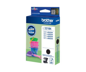 Brother LC221BK - black - original - ink cartridge