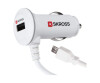 SKROSS Midget USB Car Charger PLUS - Auto-Netzteil - 2.1 A - 2 Ausgabeanschlussstellen (USB, Micro-USB Typ B)