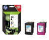 HP 301 - 2er-Pack - Schwarz, Farbe (Cyan, Magenta, Gelb)