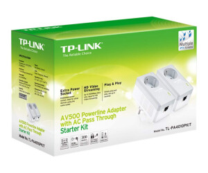 TP-LINK TL-PA4010PKIT AV500+ Powerline Kit with AC Pass...