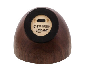 InLine woodwoom - Mini Bluetooth Walnuss-Holz Lautsprecher - 52mm