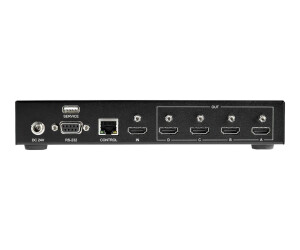 StarTech.com Videowand Controller (2x2, 4K 60Hz, HDMI 2.0, EDID, 1 In 4 Out Video Wall Verteiler, RS-232 Steuerung)