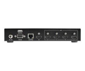 Startech.com Videowand Controller (2x2, 4K 60Hz, HDMI 2.0, Edid, 1 in 4 out video wall distributors, RS-232 control)
