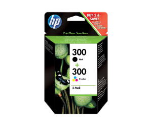HP 300 - 2 -pack - black, color (cyan, magenta, yellow)