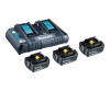 Makita DC18RD - battery charger + battery 3 x