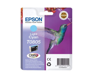 Epson T0805 - 7.4 ml - Hell Cyan - Original - Blister packaging