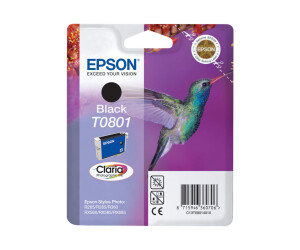 Epson T0801 - 7.4 ml - black - original - blister packaging