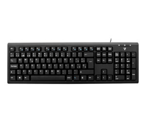 V7 KU200ES - keyboard - PS/2, USB - Spanish