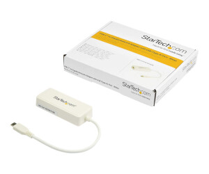 StarTech.com US1GC301AUW USB Netzwerkadapter (Ethernet Adapter mit extra USB Anschluss, USB 3.0, Thunderbolt 3 komp.)