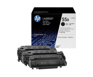 HP 55X - 2er-Pack - Hohe Ergiebigkeit - Schwarz - original - LaserJet - Tonerpatrone (CE255XD)