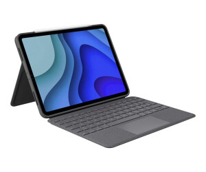 Logitech Folio Touch - keyboard and folio hop - with a trackpad - backlit - Apple Smart Connector - Qwerty - Italian - Oxford Gray - for Apple 10.9 -inch ipad Air (4th generation)
