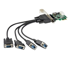 Startech.com 4 Port Serial PCI Express RS232 Adapter Card - PCIE RS232 Serial Host Controller Map - PCIe on Serial DB9 Map - 16950 UART - Extension card - Windows & Linux (PEX4S953))