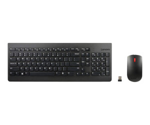 Lenovo Essential Wireless Combo - keyboard and mouse set - wireless - 2.4 GHz - German - for S510; ThinkCentre M700; M71X; M810; M910; ThinkPad L470; T470; X1 Carbon (5th gen)