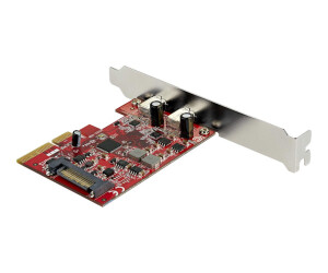 StarTech.com PCIe USB 3.1 Card, 2x USB C 3.1 Gen 2 10Gbps, PCIe Gen 3 x4, ASM3142 Chipset, USB Type-C PCI Express Card, 2-Port USB 3.2 Gen 2x1 Expansion Add-On Card, Windows, macOS, Linux