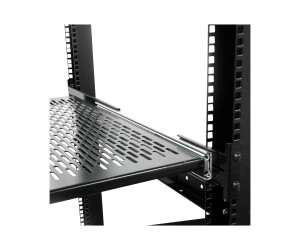 StarTech.com 2HE ausziehbarer Rack-Fachboden belüftet - 22.7kg - 19 Serverschrank Rack-Shelf - Schwarz - Rack - Regal - 1U - 48.3 cm (19")