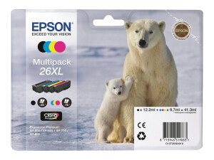 Epson 26XL Multipack - 4er-Pack - XL - Schwarz, Gelb,...