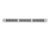 Intellinet 24-Port Cat6a Patchpanel, geschirmt, 24 Ports, FTP, 1 HE, Klemmleisten mit 90 Grad abgewinkelten Kabeleinführungen, grau - Patch Panel - CAT 6a - FTP - RJ-45 X 24 - Grau - 1U - 48.3 cm (19")