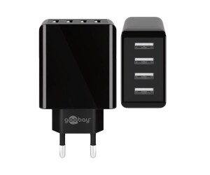 Goobay Netzteil - 30 Watt - 3 A - 4 Ausgabeanschlussstellen (4 x USB)