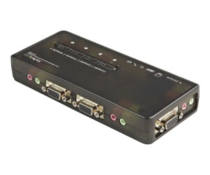 StarTech.com 4 Port VGA / USB KVM Switch inkl. Kabel und Audio