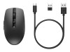 HP 710 - Maus - wiederaufladbar - 7 Tasten - kabellos - Bluetooth 5.3, 2.4 GHz - kabelloser Empfänger (USB)