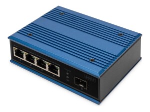 DIGITUS 4 Port Fast Ethernet Netzwerk Switch, Industrial,...