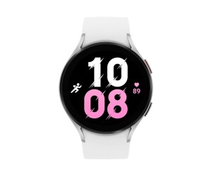 Samsung Galaxy Watch5 - 44 mm - silber - intelligente Uhr mit Sportband - weiß - Anzeige 3.46 cm (1.4")