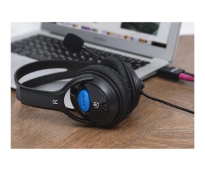 Manhattan Mono Over-Ear Headset (USB), Reversible...