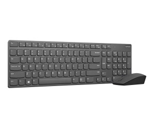 Lenovo Professional Ultraslim Combo - Tastatur-und-Maus-Set - kabellos - 2.4 GHz - QWERTY - USA/Europa - Iron Gray - für ThinkCentre M90; M90n-1 IoT; ThinkPad P73; X1 Carbon (7th Gen)