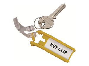Durable key clip - yellow - 25 mm - 68 mm - 6 pieces (E)