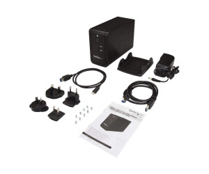 StarTech.com USB 3.1 Dual 3,5" SATA (6Gbit/s) Festplattengehäuse mit RAID - Zweifach 3,5 Zoll HDD/SSD/SSHD Gehäuse - USB-C und USB-A - Festplatten-Array - 2 Schächte (SATA-600)