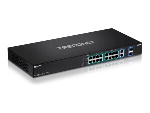 TRENDnet TPE TG182F - Switch - 16 x 10/100/1000 (PoE+)