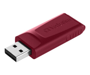 Verbatim Slider - USB-Flash-Laufwerk - 32 GB - USB 2.0 - Blau, Rot (Packung mit 2)