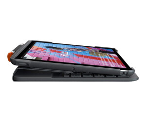 Logitech Slim Folio - Tastatur und Foliohülle - Bluetooth - QWERTY - GB - Graphite - für Apple 10.2-inch iPad (7. Generation, 8. Generation, 9. Generation)