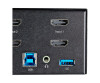 StarTech.com 2-Port Dual Monitor HDMI KVM-Switch - 4K 60Hz UHD HDR - Desktop 4K HDMI 2.0 KVM-Switch mit 2-Port USB 3.0 Hub (5 Gbit/s)