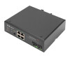Digitus Industrial 4-Port Gigabit Poe Switch, Unmanaged, 2 Uplinks