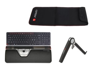 Contour Design RollerMouse Red Plus WL Travel Kit - USB - Schwarz - 2800 DPI - AAA - 270 mm - 630 mm
