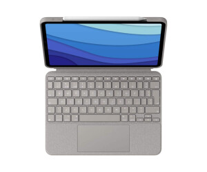 Logitech Combo Touch - keyboard and folio hop - with a trackpad - backlit - Apple Smart Connector - Qwerty - GB - Sand - for Apple 12.9 -inch iPad Pro (5th generation)