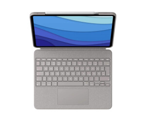Logitech Combo Touch - keyboard and folio hop - with a trackpad - backlit - Apple Smart Connector - Qwertz - German - Sand - for Apple 12.9 -inch iPad Pro (5th generation)
