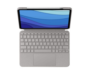 Logitech Combo Touch - keyboard and folio hop - with a trackpad - backlit - Apple Smart Connector - Qwertz - German - Sand - for Apple 11 -inch iPad Pro (1st generation, 2nd generation, 3rd generation)