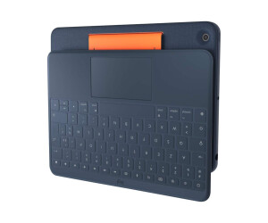 Logitech Rugged Combo 3 Touch for Education - Tastatur und Foliohülle - mit Trackpad - Apple Smart connector - AZERTY - Französisch - Classic Blue - für Bildungseinrichtungen - für Apple 10.2-inch iPad (7. Generation, 8. Generation)