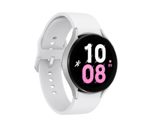 Samsung Galaxy Watch5 - 44 mm - silber - intelligente Uhr mit Sportband - weiß - Anzeige 3.46 cm (1.4")