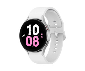 Samsung Galaxy Watch5 - 44 mm - silber - intelligente Uhr mit Sportband - weiß - Anzeige 3.46 cm (1.4")