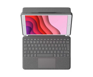 Logitech Combo Touch - keyboard and folio hop - with a trackpad - backlit - Apple Smart Connector - Qwerty - Pan -Nordic - Graphite - for Apple 10.2 -inch iPad (7th generation, 8th generation, 9th generation)