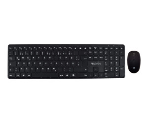 V7 Tastatur-und-Maus-Set - Slim - Bluetooth, 2.4 GHz