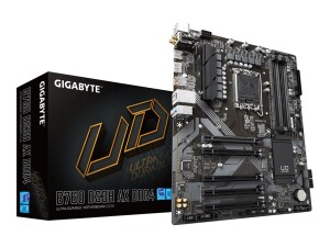 Gigabyte B760 DS3H AX DDR4 - 1.X - Motherboard - ATX - LGA1700-Sockel - B760 Chipsatz - USB-C 3.2 Gen 2x2, USB 3.2 Gen 2, USB 3.2 Gen 1 - Gigabit LAN, Wi-Fi 6E - Onboard-Grafik (CPU erforderlich)