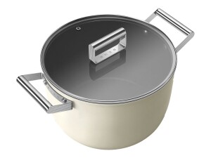 SMEG ckfc2611crm cooking pot 2 handles with lid diameter...